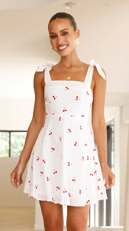 Emmelyn Mini Dress - White Cherry