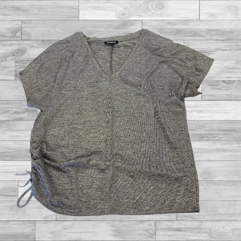 Top Short Sleeve By Express In Grey, Size: S