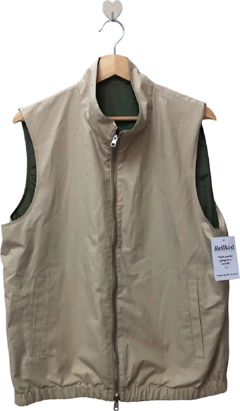 Unbranded Reversible Beige/Green Gilet Vest UK M